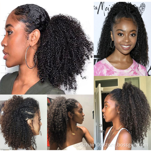 Hot Selling Wavy Ponytai Hairl In Synthetic Extensions Hair Clip-in Ponytails Drawstring Hair Extension Long For Black Women